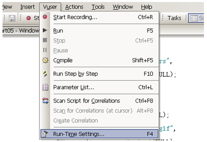 LoadRunner脚本运行Run-Time Settings设置(图1)